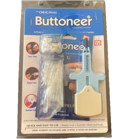 NEW VTG Sewing Avery Dennison The Original Buttoneer Fastening System + 100 fast - Picture 1 of 2
